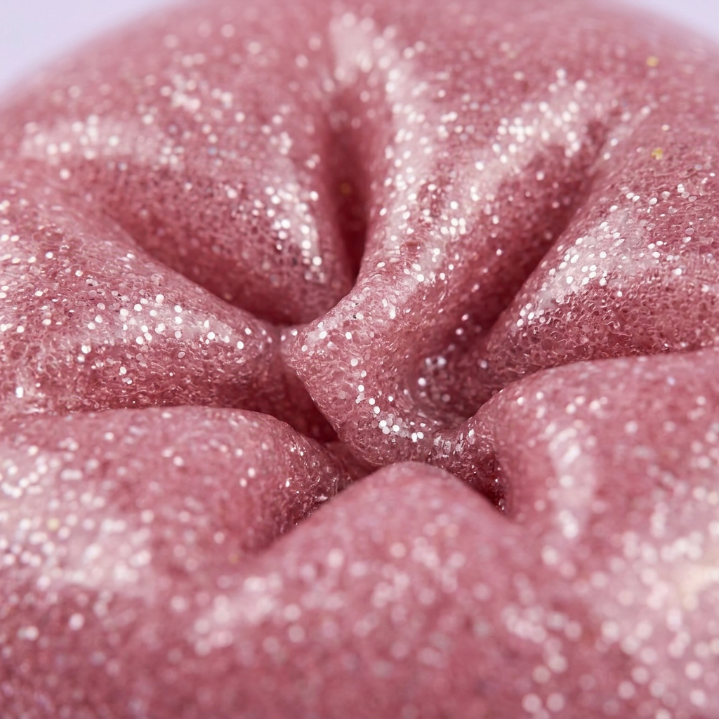 Mystery Dumpling Squishy Glitter Eenhoorn — macro-close-up van de textuur