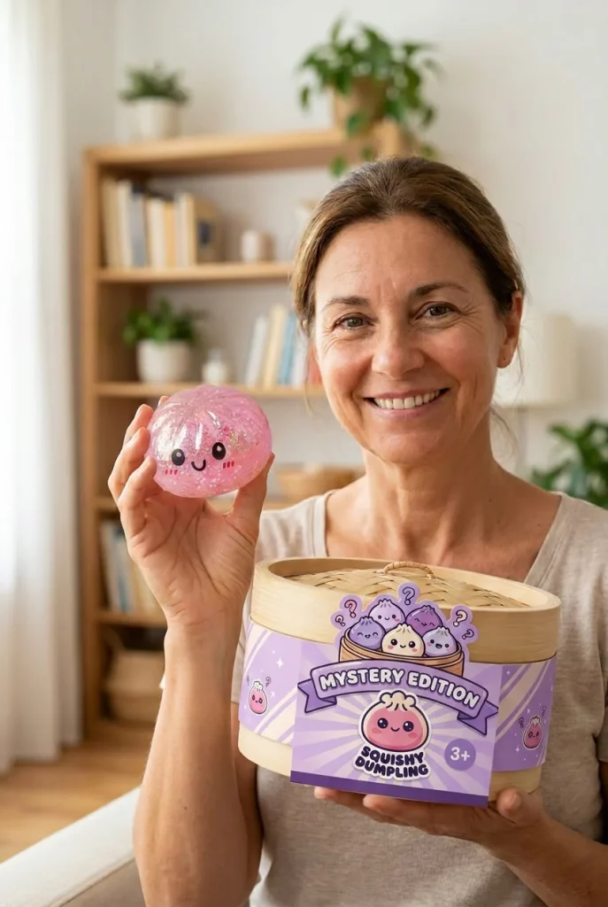 Dumplings Squishy Glitter Mystery – Glinsterende Verrassing met zijn doos