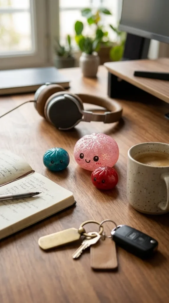 Dumplings Squishy Glitter Mystery – Glinsterende Verrassing op het bureau