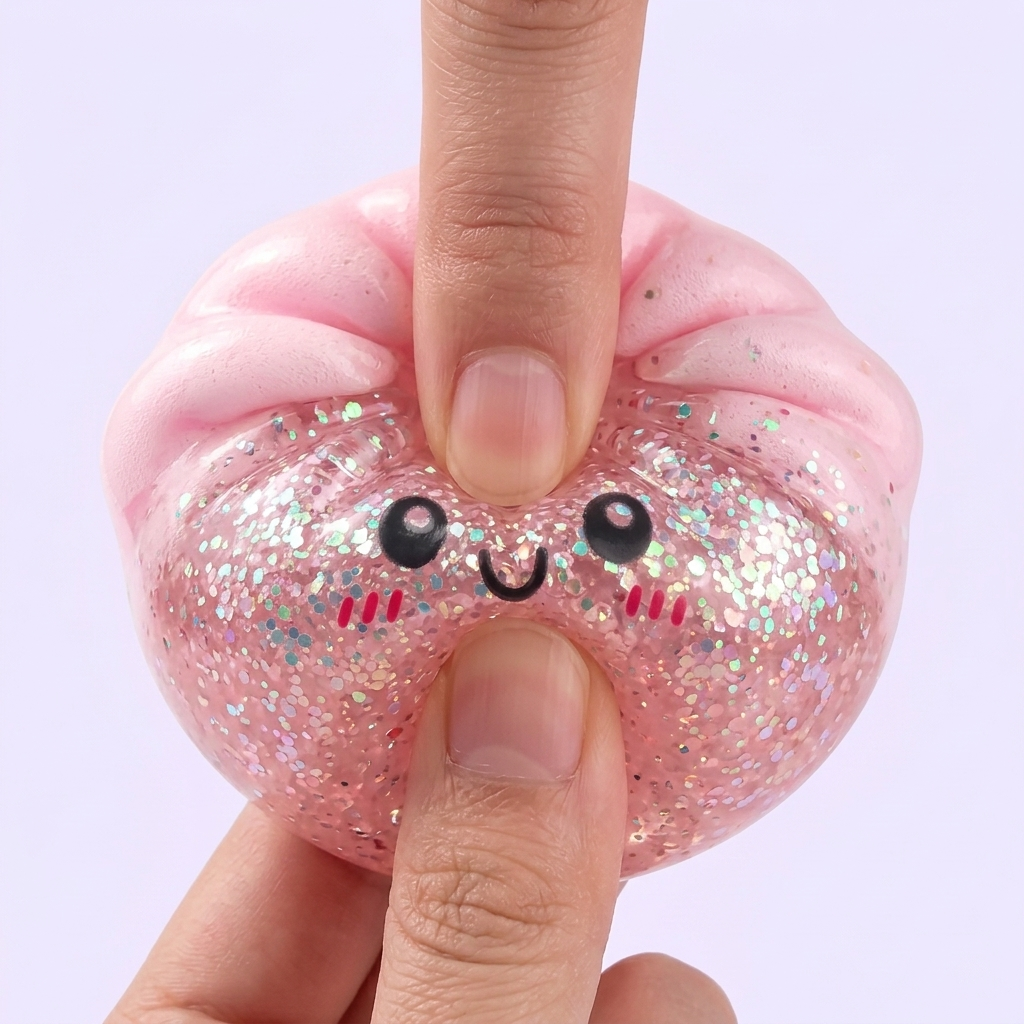Dumplings Squishy Glitter Mystery – Glinsterende Verrassing — slow-rise effect, het schuim vert langzaam terug