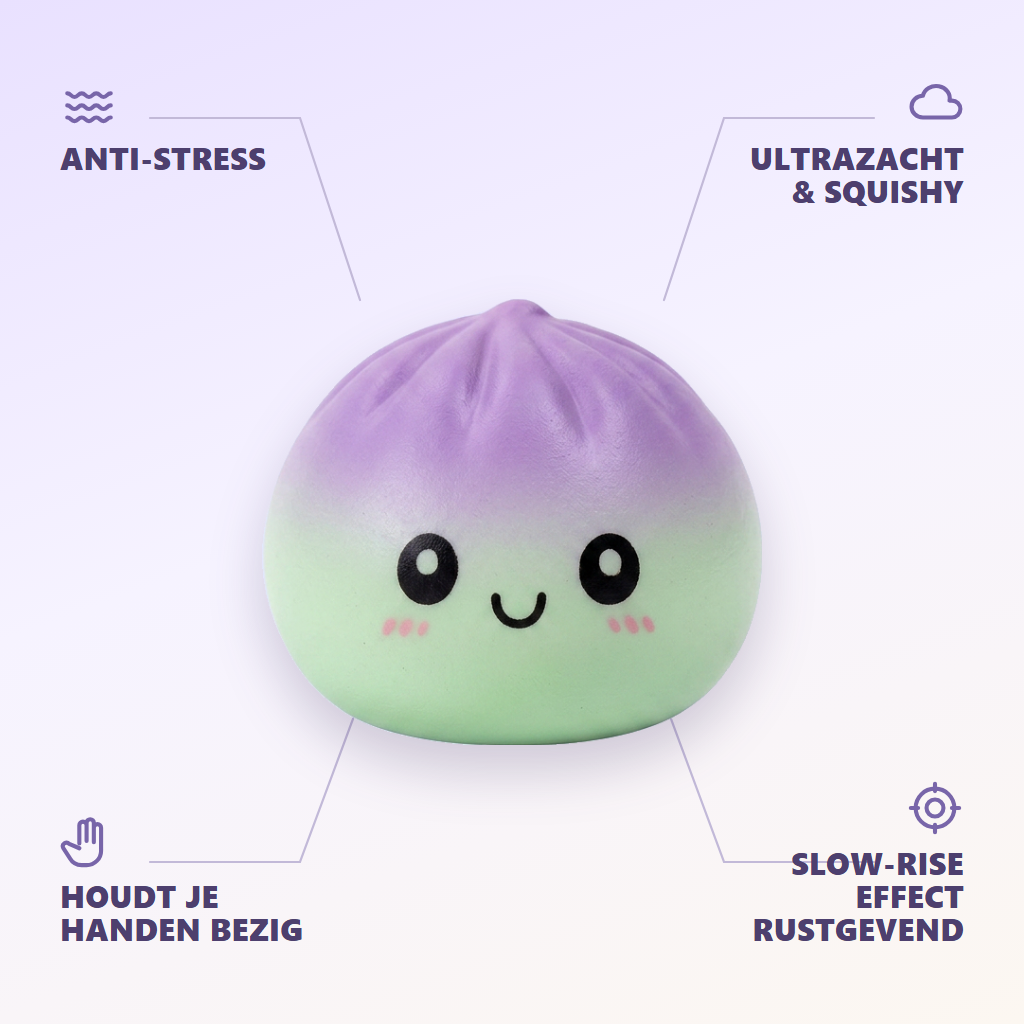 Dumpling Squishy Ombre Mystery Verrassing — zijn voordelen