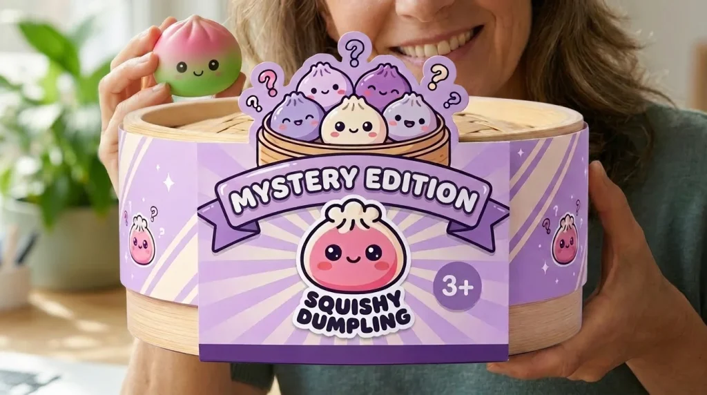 Dumpling Squishy Ombre Mystery Verrassing met zijn doos