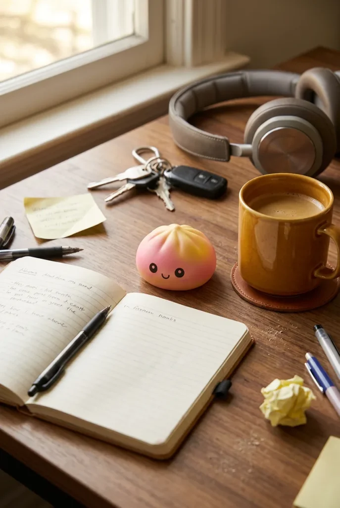 Dumpling Squishy Ombre Mystery Verrassing op het bureau