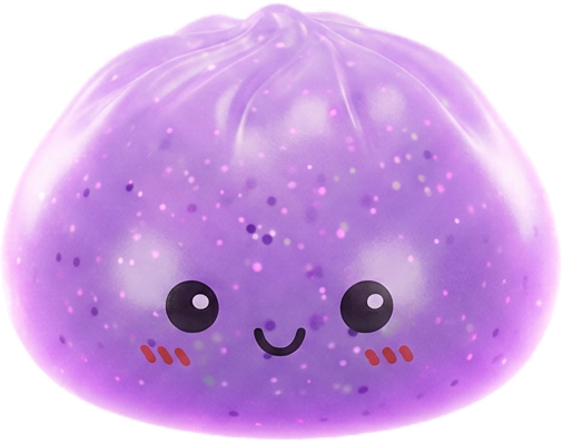 Dumpling Squishy Mystery Glow In The Dark Glitter tijdens het knijpen, zacht materiaal
