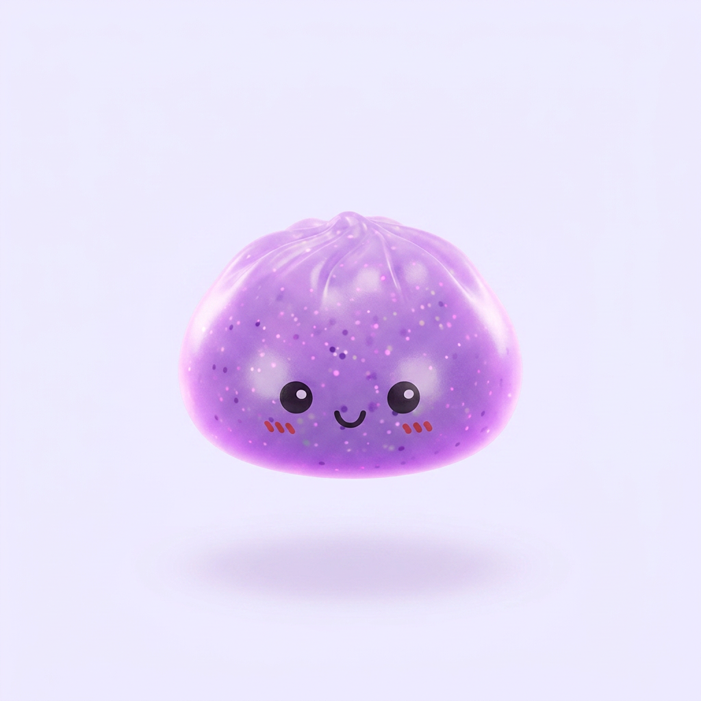 Dumpling Squishy Mystery Glow In The Dark Glitter tijdens het knijpen, zacht materiaal
