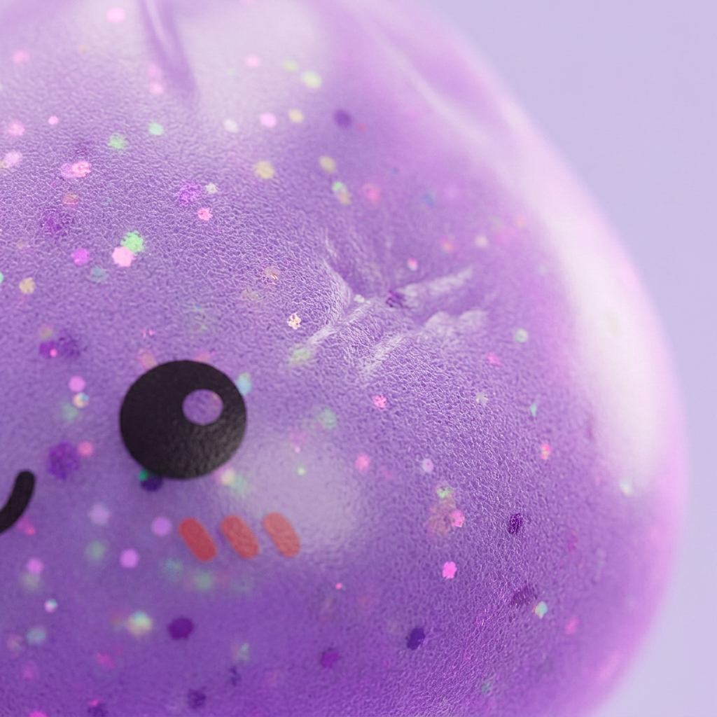 Dumpling Squishy Mystery Glow In The Dark Glitter — macro-close-up van de textuur