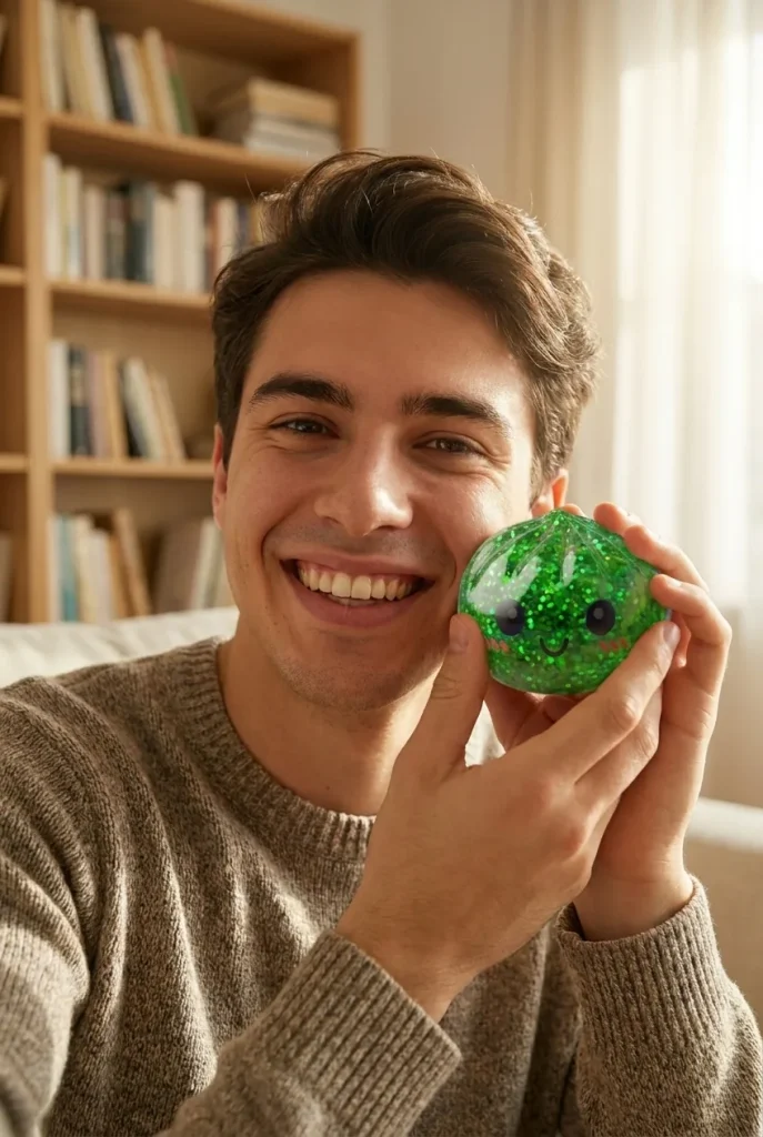 Squishy Dumpling Mystery Glitter Mini Set in het dagelijks leven