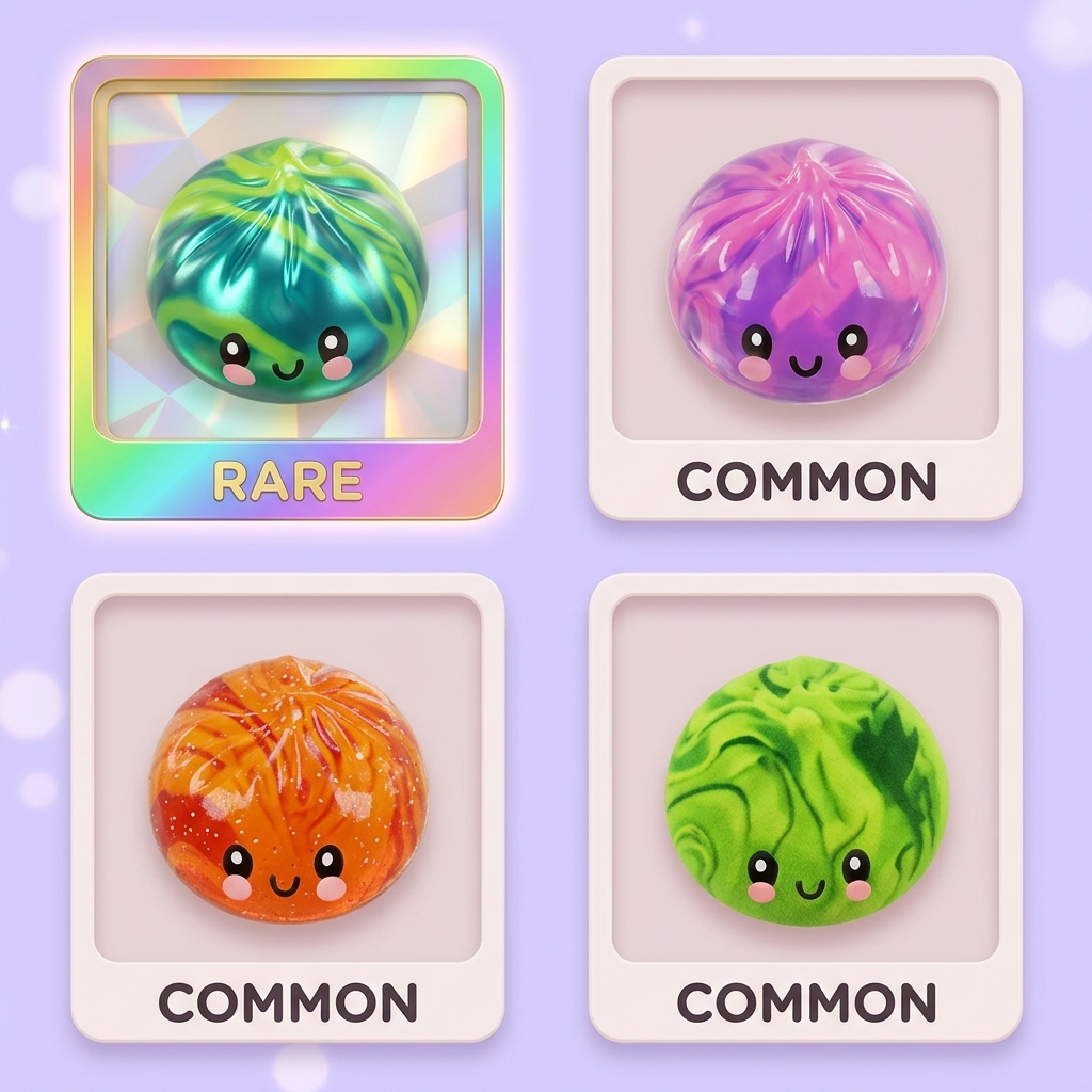 Dumpling Squishy Mystery Tie Dye Mini Verrassing tijdens het knijpen, zacht materiaal