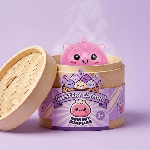 Dumpling Squishy Unicorn Mystery Mini Eenhoorn in het bamboe stoommandje
