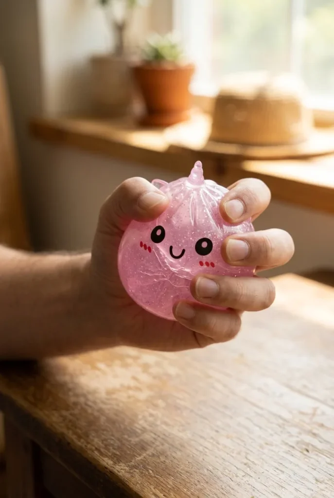 Dumpling Squishy Unicorn Mystery Mini Eenhoorn tijdens het knijpen