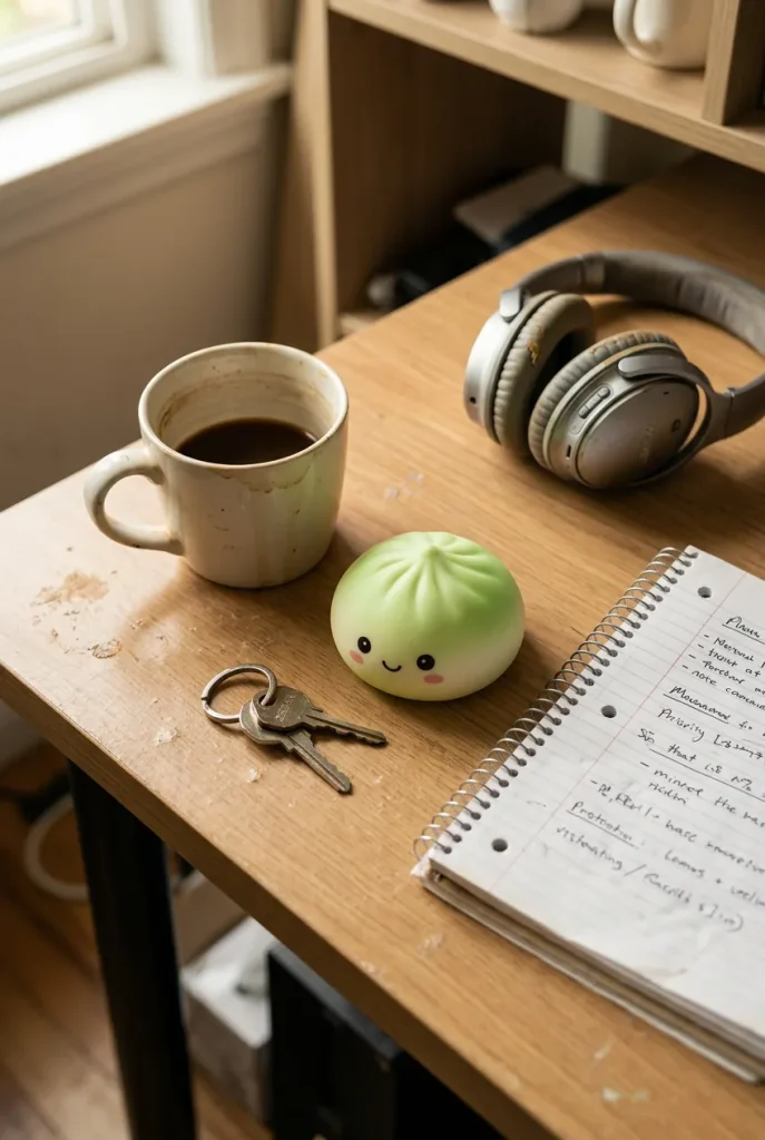 Mystery Dumpling Squishy Voetbal Editie op het bureau