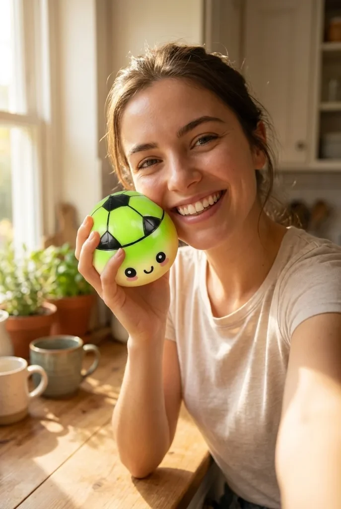 Mystery Dumpling Squishy Voetbal Editie in het dagelijks leven