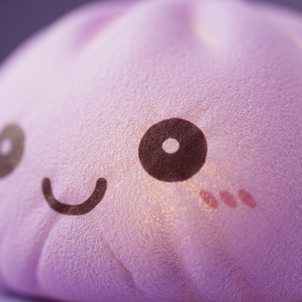 Mystery Squishy Dumpling Nachtlampje — macro-close-up van de textuur
