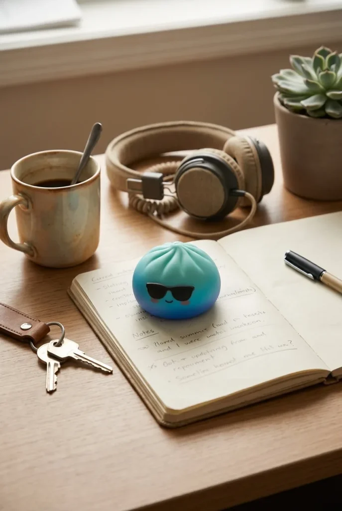 Mystery Dumpling Squishy Zomer Editie op het bureau
