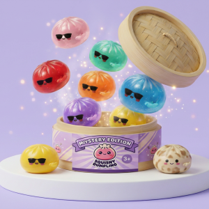 Mystery Dumpling Squishy Zonnebril tijdens het knijpen, zacht materiaal
