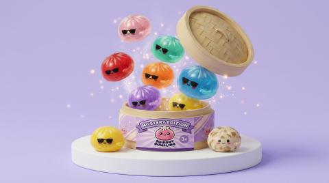 Mystery Dumpling Squishy Zonnebril tijdens het knijpen, zacht materiaal