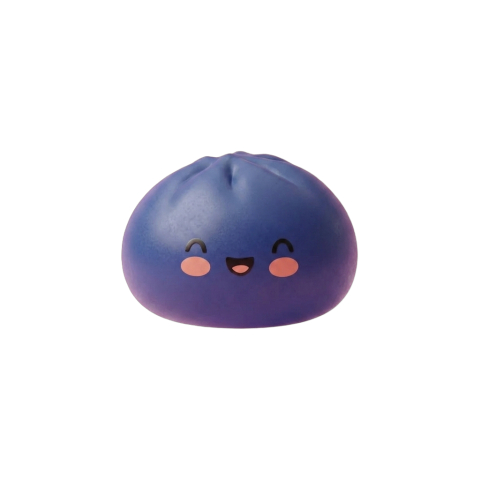 Dumpling Squishy Navy Blue Midnight tijdens het knijpen, zacht materiaal