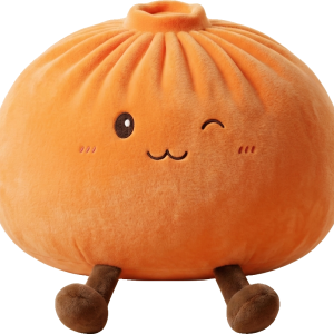 Giant Dumpling Squishy Oranje XXL Knuffelkussen tijdens het knijpen, zacht materiaal