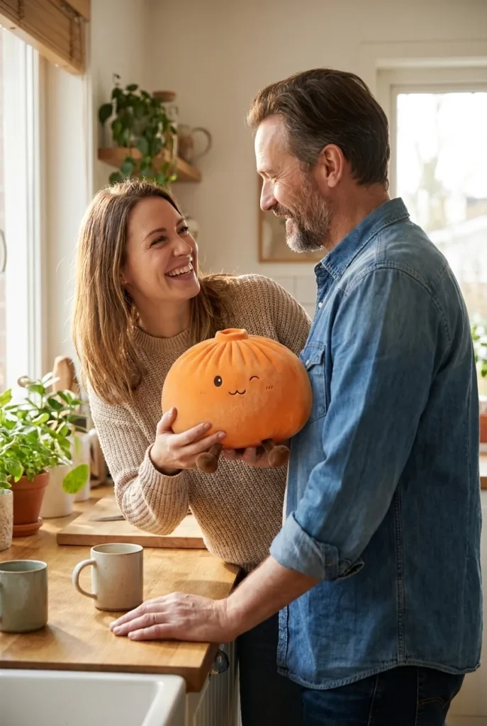 Giant Dumpling Squishy Oranje XXL Knuffelkussen als cadeau-idee