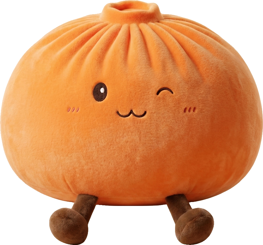 Giant Dumpling Squishy Oranje XXL Knuffelkussen tijdens het knijpen, zacht materiaal