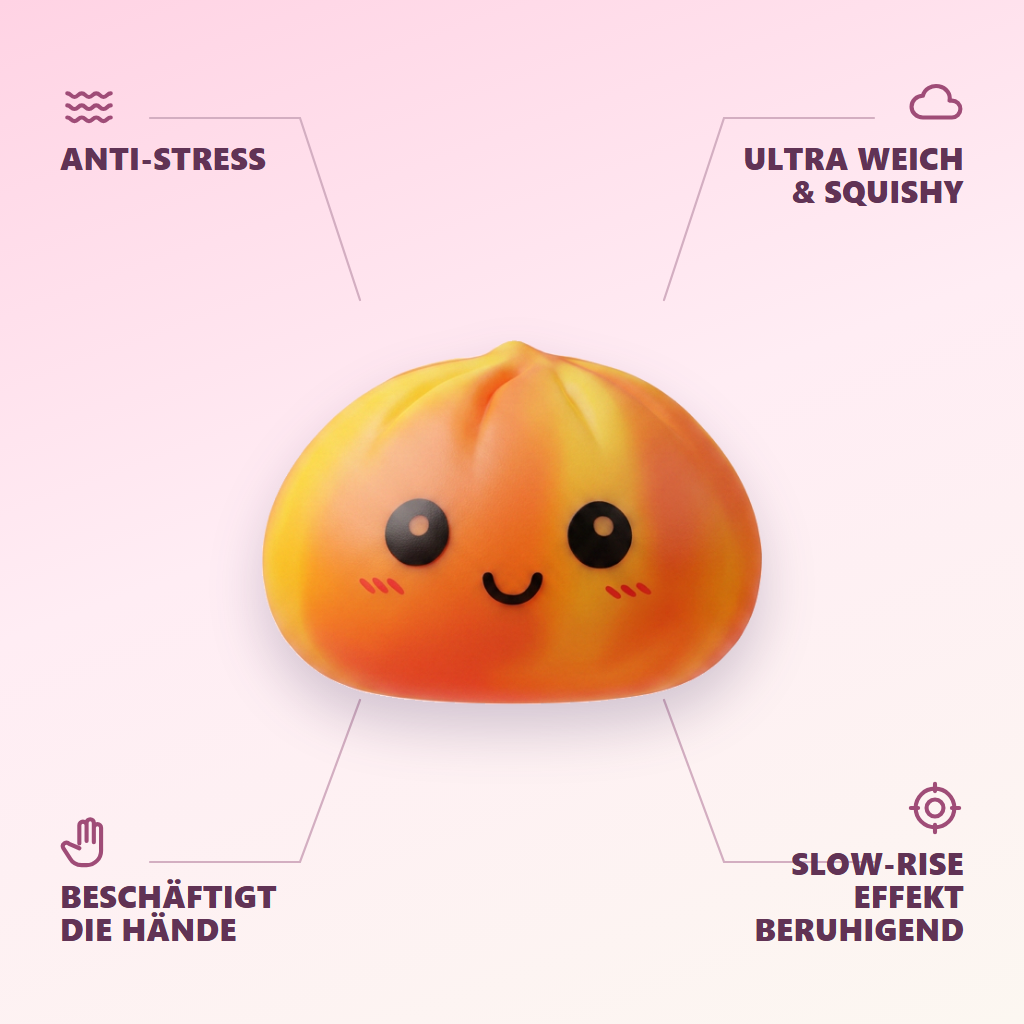Squishy Dumpling Tie Dye Orange Zonsondergang — zijn voordelen
