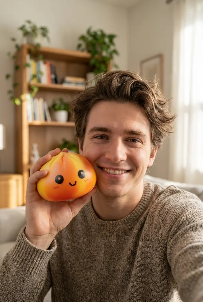 Squishy Dumpling Tie Dye Orange Zonsondergang in het dagelijks leven