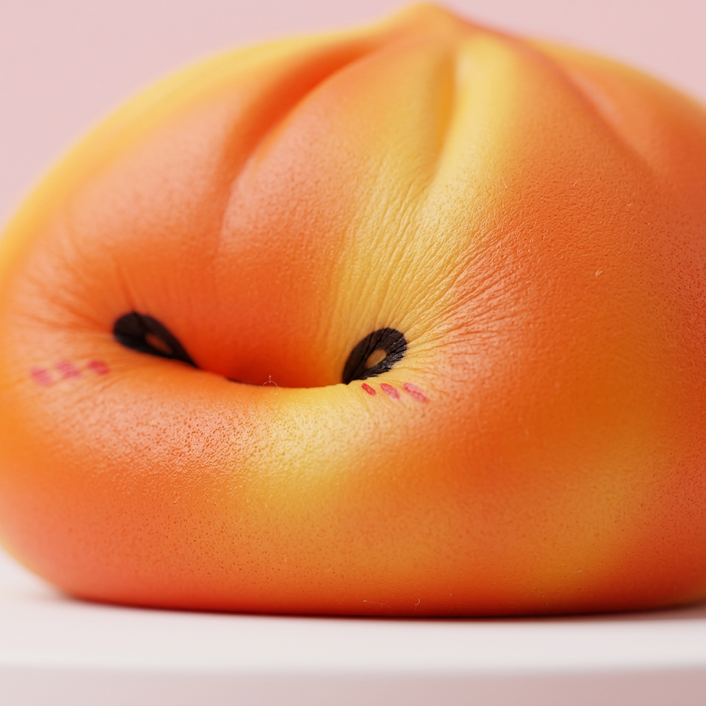 Squishy Dumpling Tie Dye Orange Zonsondergang — macro-close-up van de textuur