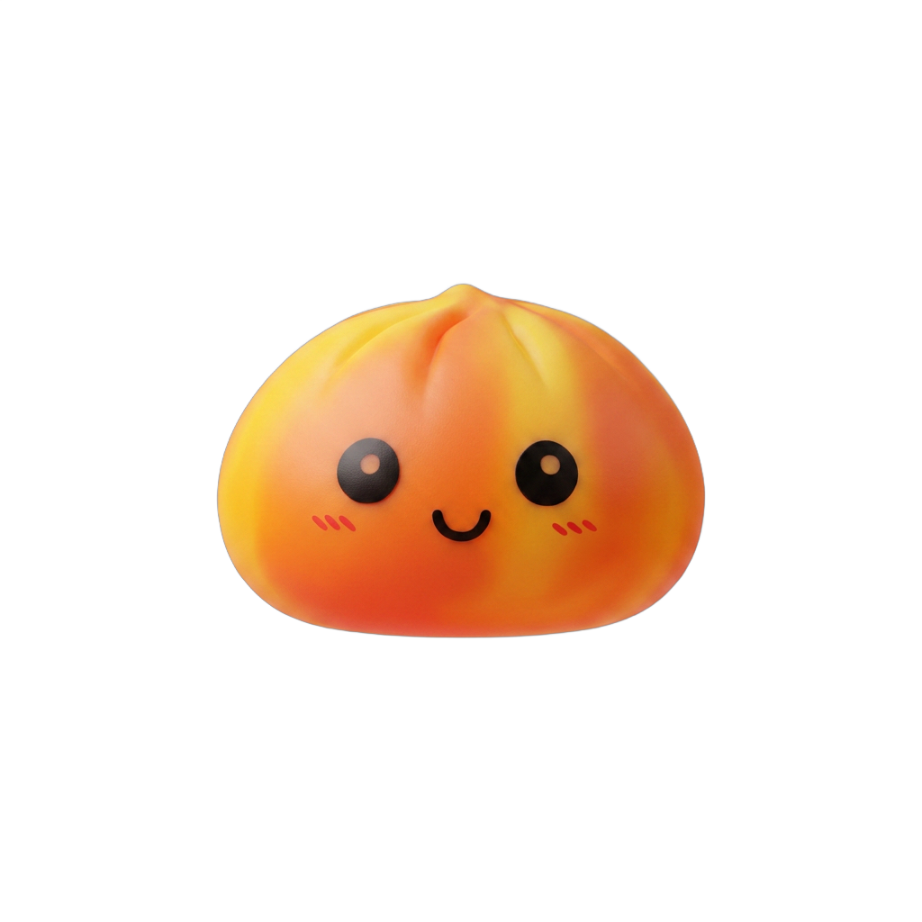 Squishy Dumpling Tie Dye Orange Zonsondergang tijdens het knijpen, zacht materiaal