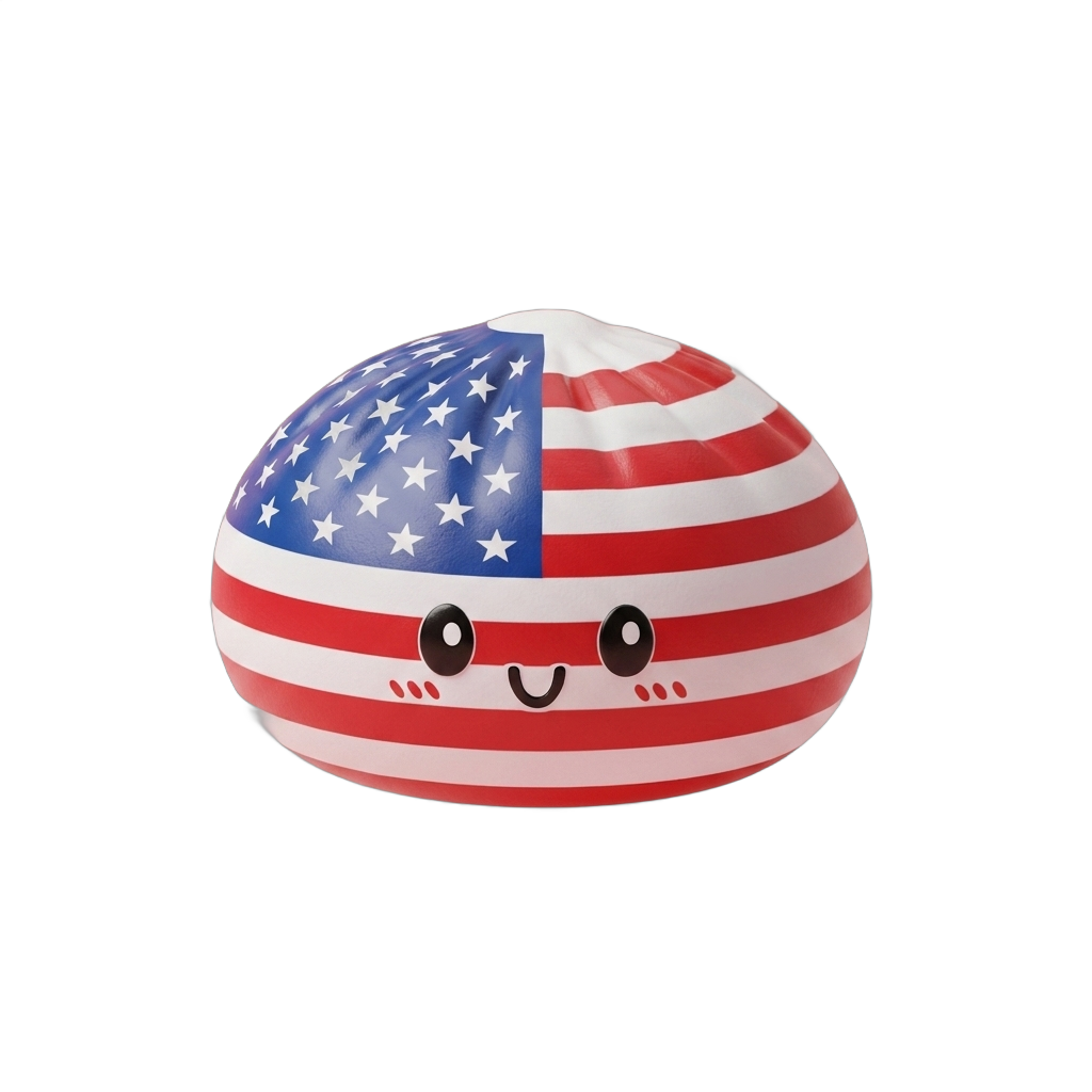 Squishy Dumpling USA – Amerikaanse Vlag Squishy tijdens het knijpen, zacht materiaal