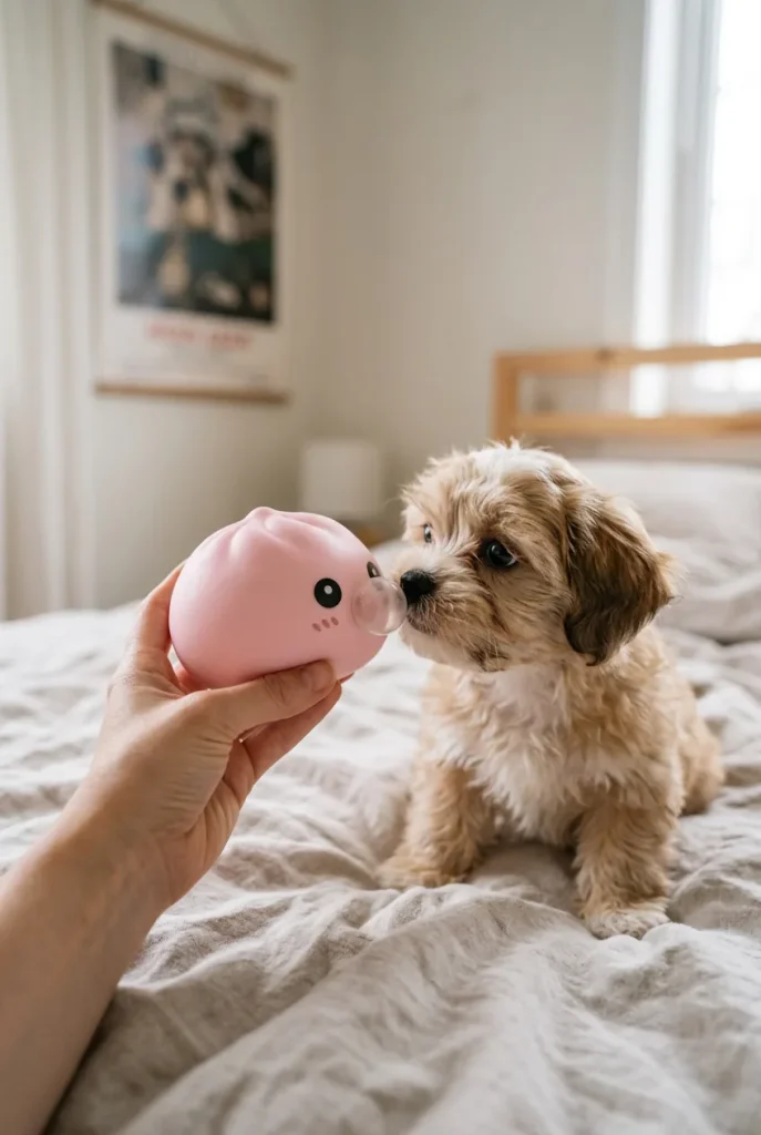 Dumpling Squishy Roze Zacht & Pluizig met een knuffel