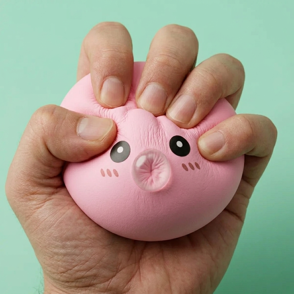 Dumpling Squishy Roze Zacht & Pluizig — slow-rise effect, het schuim vert langzaam terug