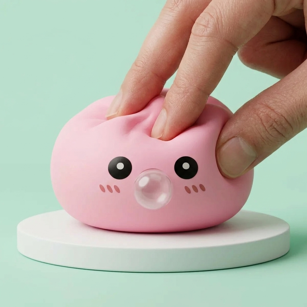 Dumpling Squishy Roze Zacht & Pluizig tijdens het knijpen, zacht materiaal