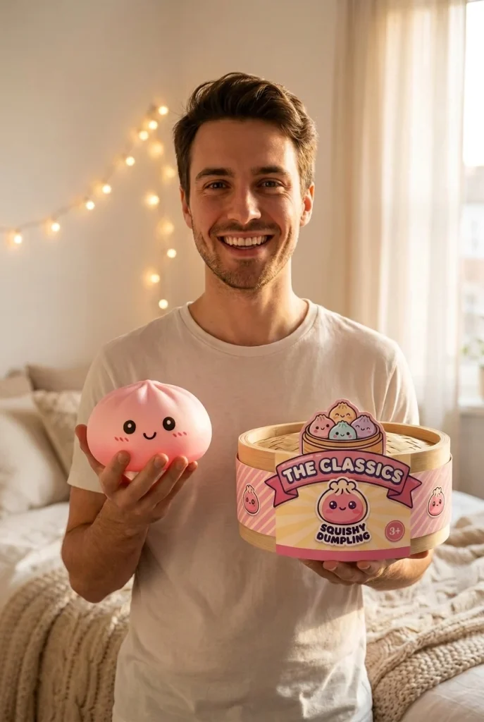 Pink Squishy Dumpling Zachte Bloesem met zijn doos