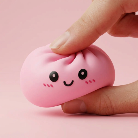 Pink Squishy Dumpling Zachte Bloesem tijdens het knijpen, zacht materiaal