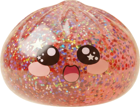 Galaxy Dumpling Squishy Roze Kawaii tijdens het knijpen, zacht materiaal