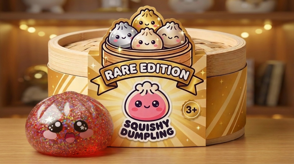 Galaxy Dumpling Squishy Roze Kawaii in zijn kawaii omgeving