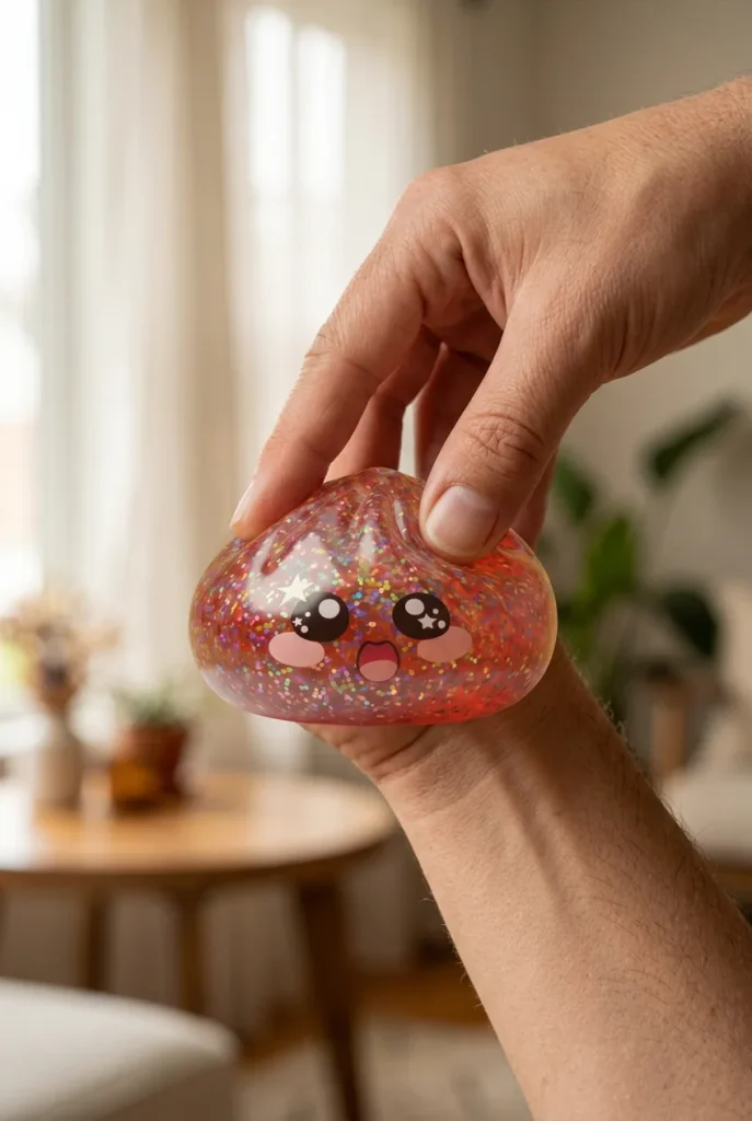 Galaxy Dumpling Squishy Roze Kawaii tijdens het knijpen