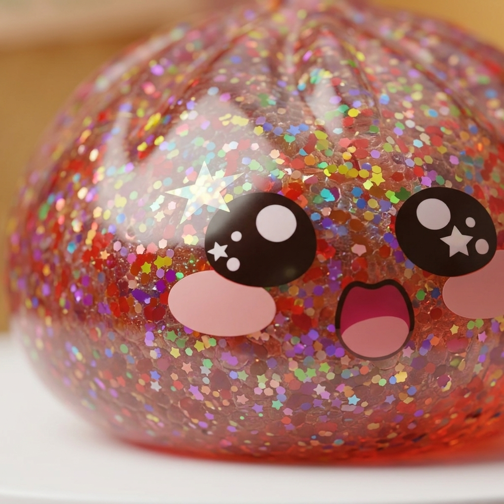 Galaxy Dumpling Squishy Roze Kawaii — macro-close-up van de textuur