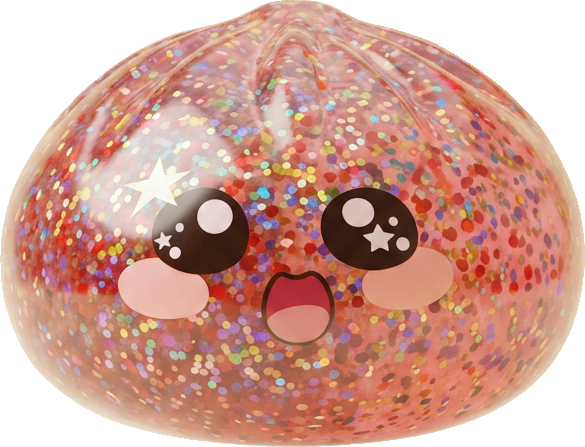 Galaxy Dumpling Squishy Roze Kawaii tijdens het knijpen, zacht materiaal