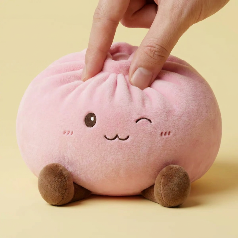Squishy Dumpling Toy Roze XXL Knuffelkussen tijdens het knijpen, zacht materiaal