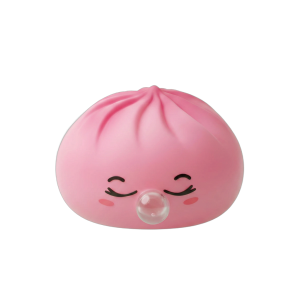 Dumpling Squishy Rose Rare Blow met Bamboe Mandje tijdens het knijpen, zacht materiaal