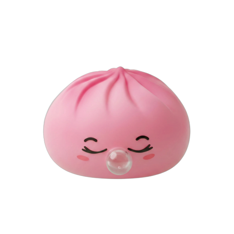 Dumpling Squishy Rose Rare Blow met Bamboe Mandje tijdens het knijpen, zacht materiaal
