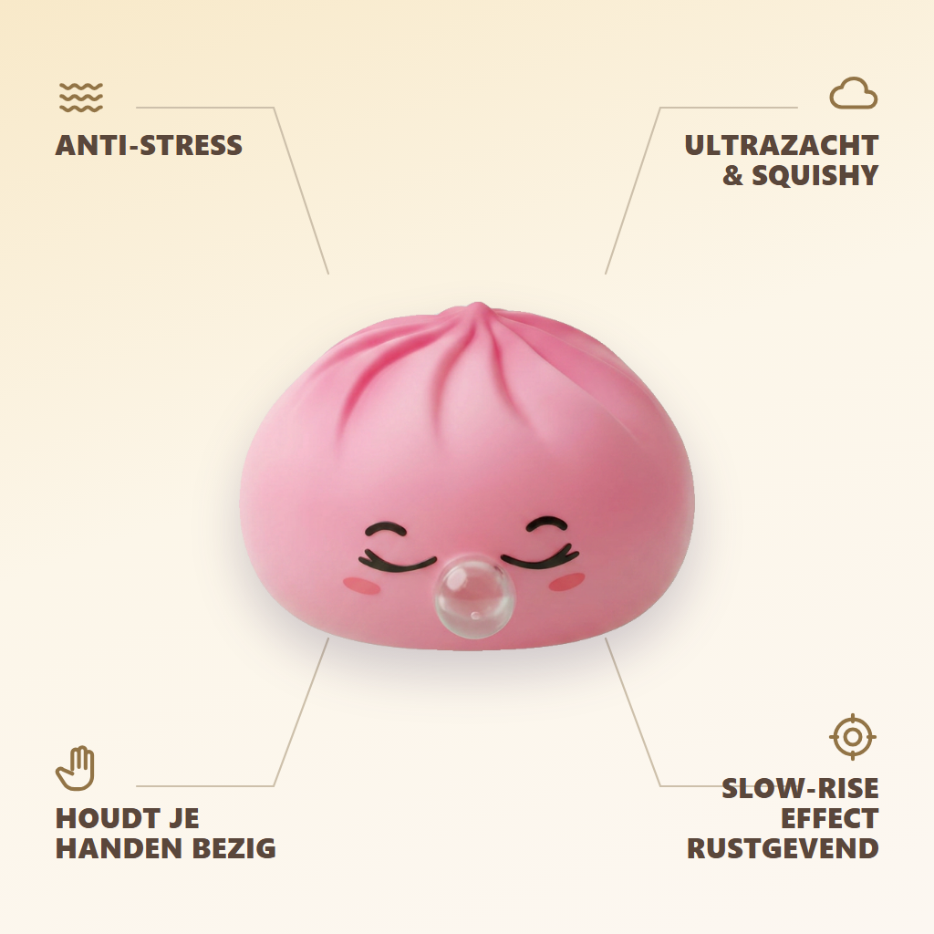 Dumpling Squishy Rose Rare Blow met Bamboe Mandje — zijn voordelen