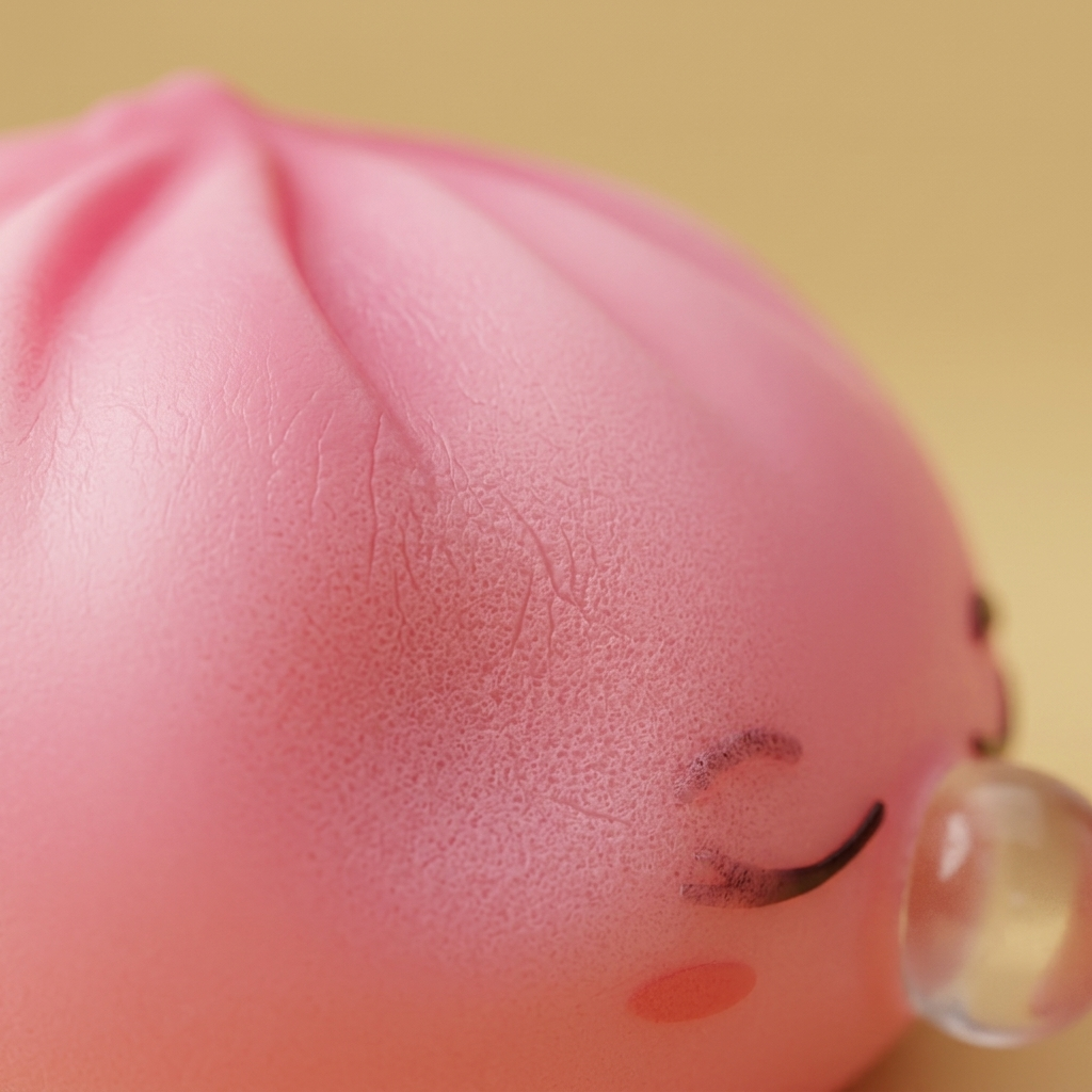 Dumpling Squishy Rose Rare Blow met Bamboe Mandje — macro-close-up van de textuur