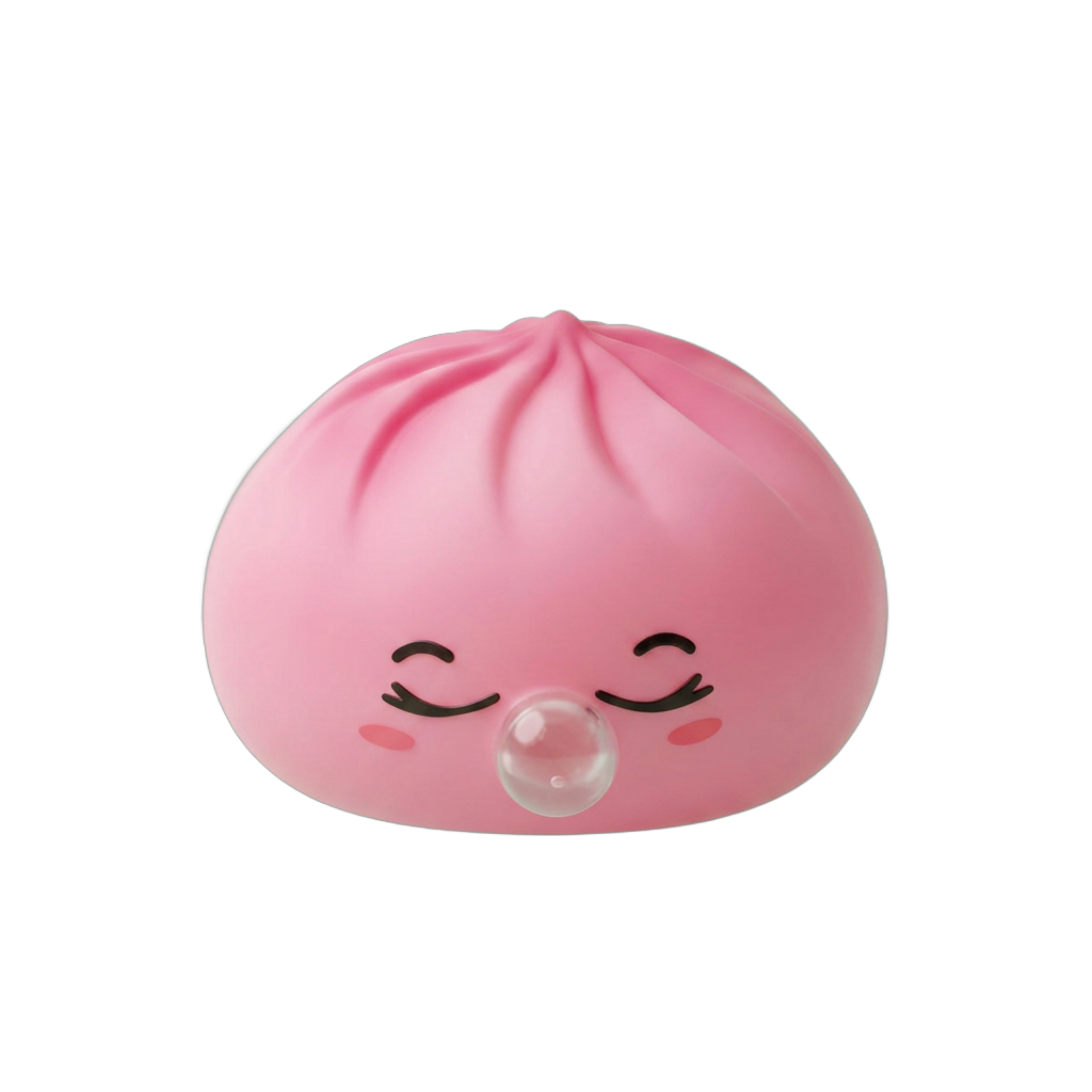 Dumpling Squishy Rose Rare Blow met Bamboe Mandje tijdens het knijpen, zacht materiaal