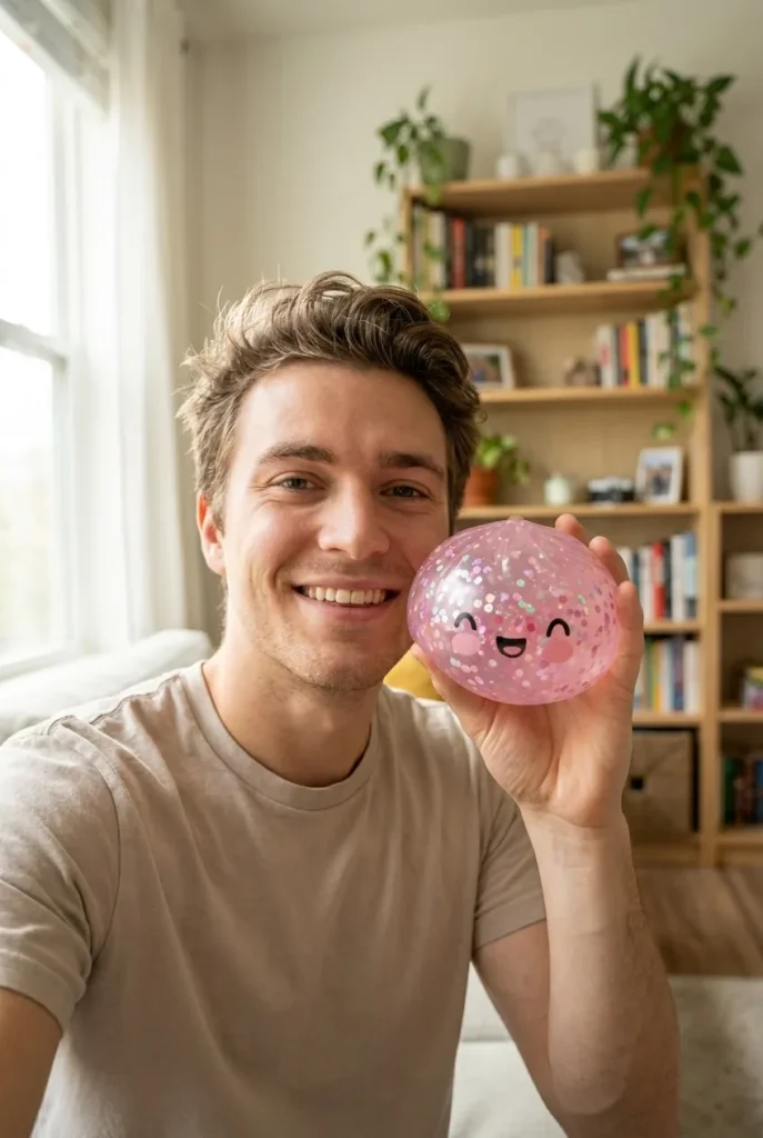 Dumpling Squishy Rose Sparkle Bubblegum Roze in het dagelijks leven