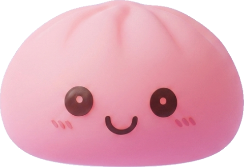 Dumpling Squishy Nachtlampje Zacht Roze tijdens het knijpen, zacht materiaal