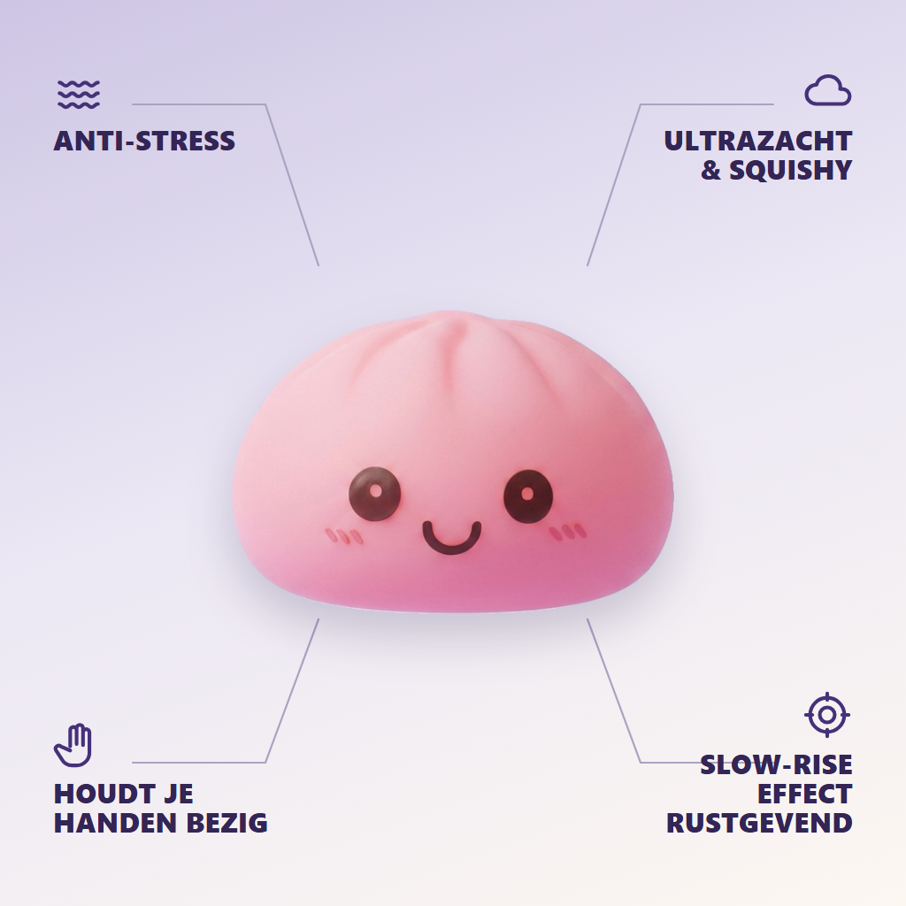 Dumpling Squishy Nachtlampje Zacht Roze — zijn voordelen