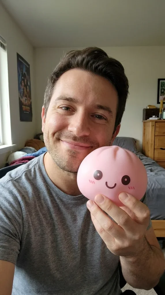 Dumpling Squishy Nachtlampje Zacht Roze in het dagelijks leven