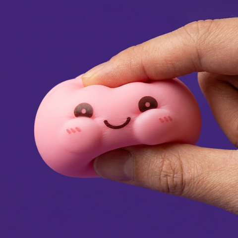 Dumpling Squishy Nachtlampje Zacht Roze — slow-rise effect, het schuim vert langzaam terug